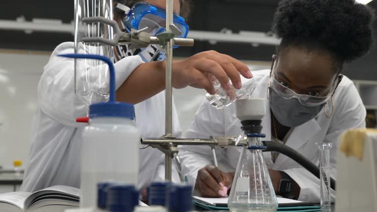 Students learning in a laboratory